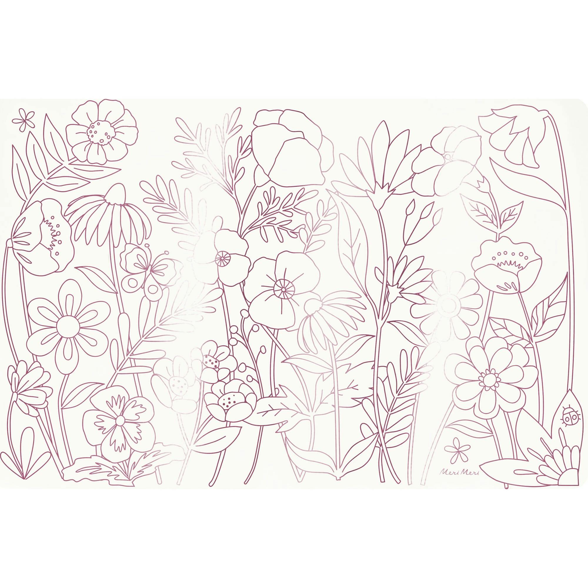 Butterflies & Flowers Coloring Placemats