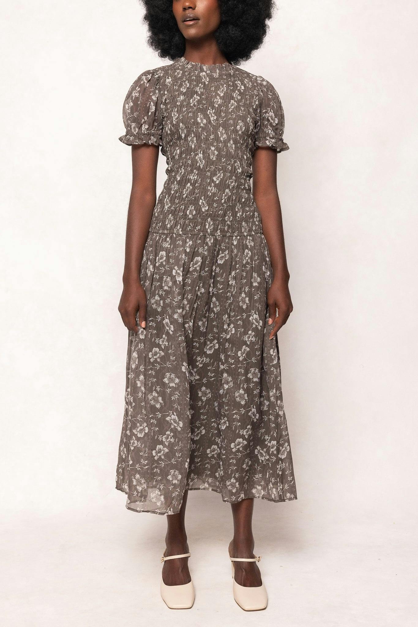 Jennifer Dress in Olive Blossom