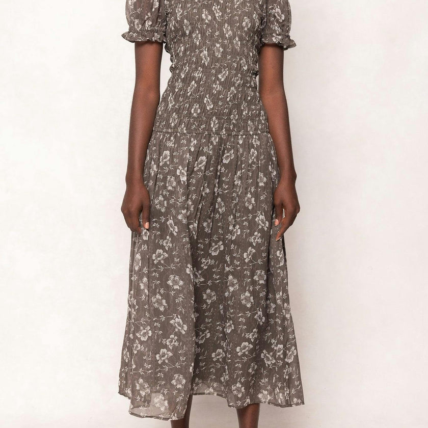 Jennifer Dress in Olive Blossom