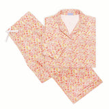 Marigolds Women's Button Front Long Pajama Set