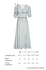 Elaine Dress in Floral Blues