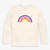 Kids long sleeve cutout rainbow tee