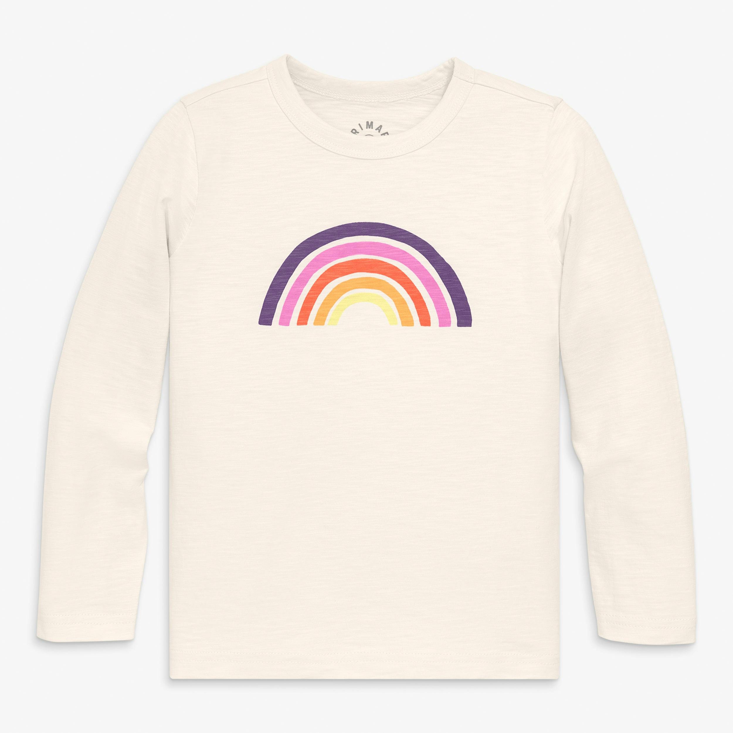 Kids long sleeve cutout rainbow tee