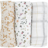 Cotton Muslin Swaddle Blanket 3 Pack - Garden Bees