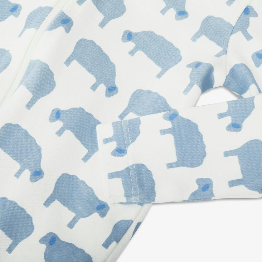 Baby organic animal friends zip footie