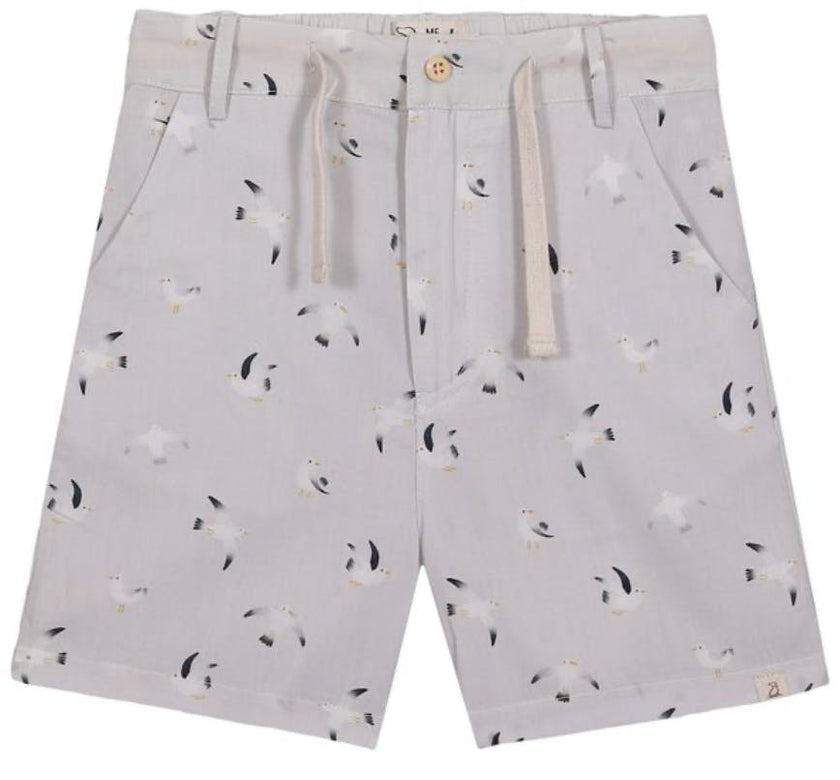 MAHALO GREY SEAGULLS PRINTED WOVEN SHORTS