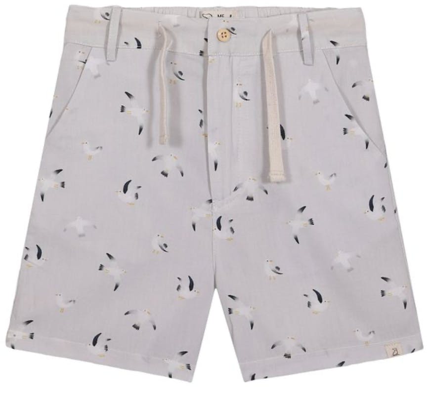 MAHALO GREY SEAGULLS PRINTED WOVEN SHORTS