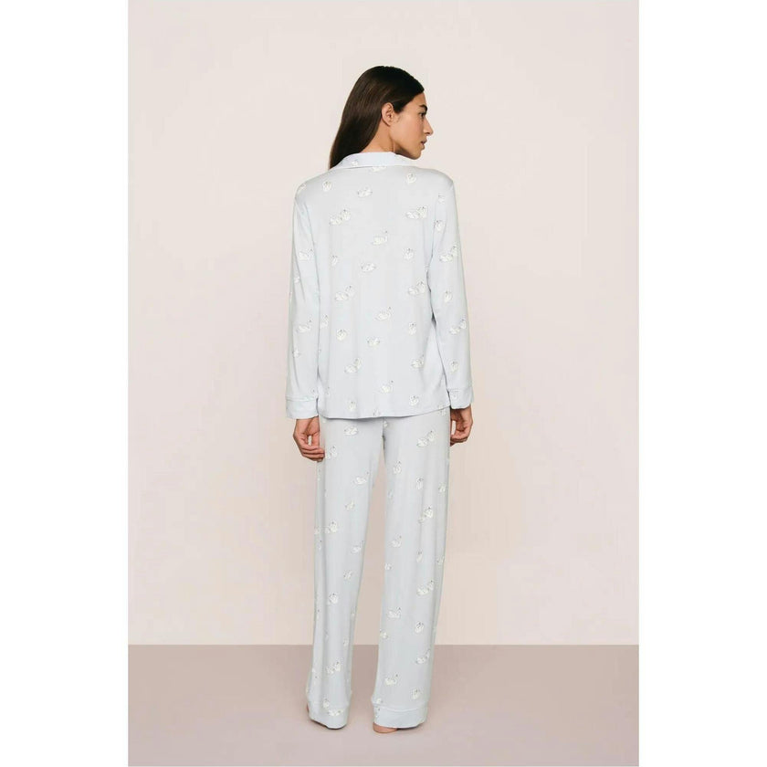Gisele Printed TENCEL™ Modal Long PJ Set, Blue