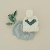 Heart Knit Hat - Gray
