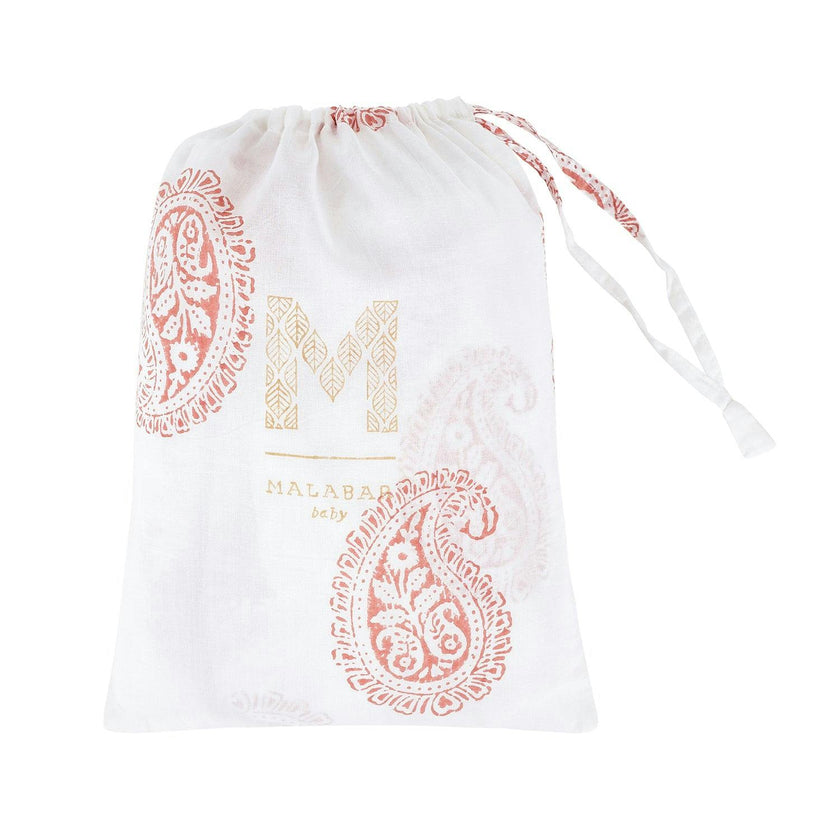 Block-Printed Cotton Fitted Crib Sheet