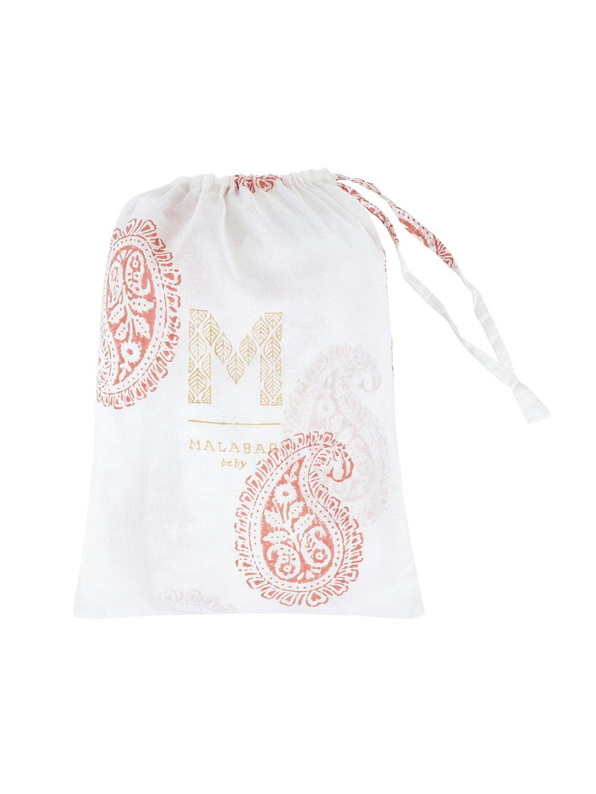 Block-Printed Cotton Fitted Crib Sheet