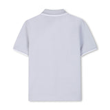 Pale Blue Tipped Piqué Polo Shirt
