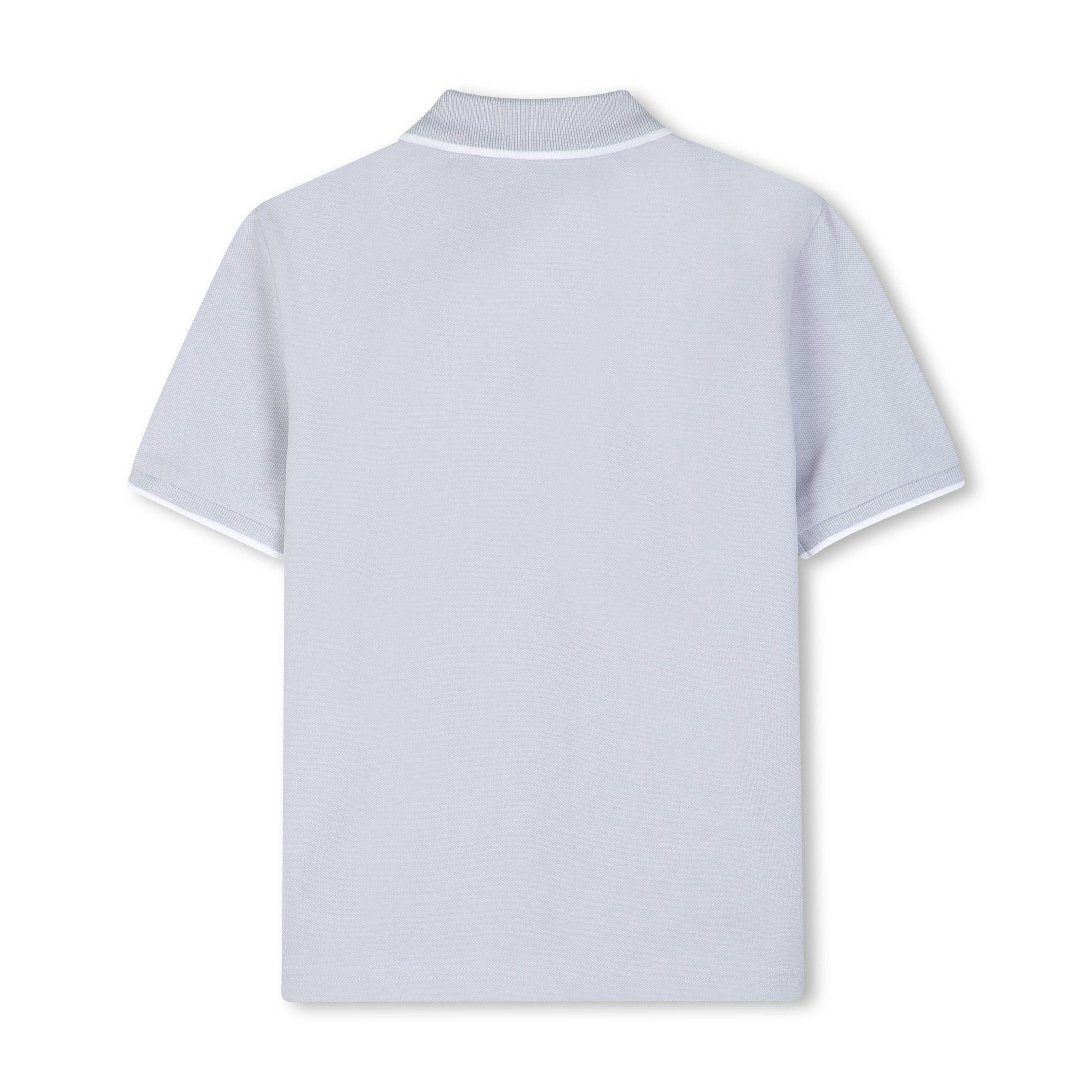 Pale Blue Tipped Piqué Polo Shirt