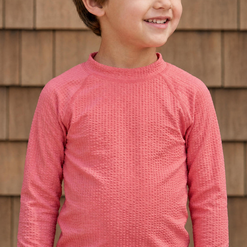 unisex sailor red seersucker rashguard
