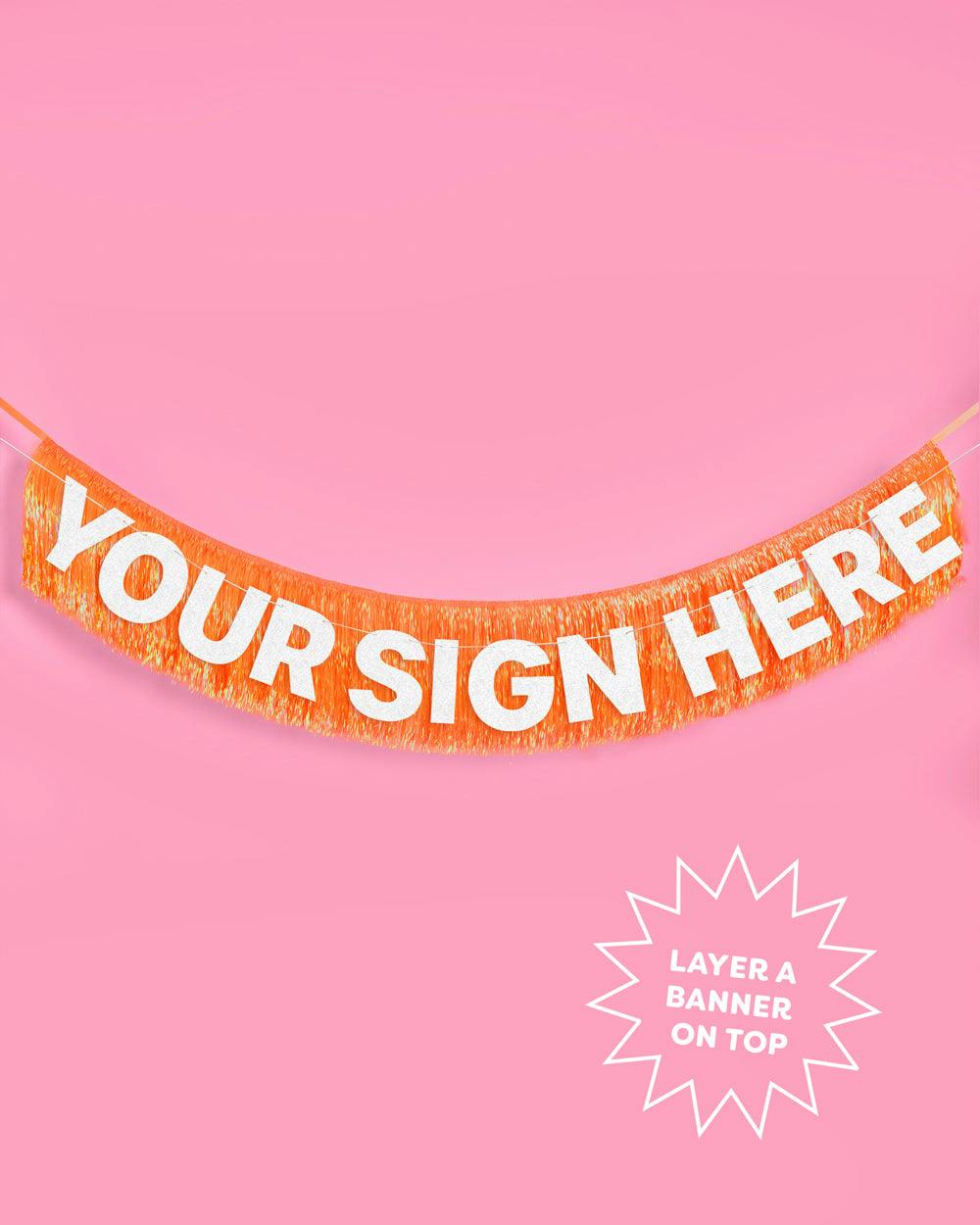 Orange Fringe Banner - iridescent banner