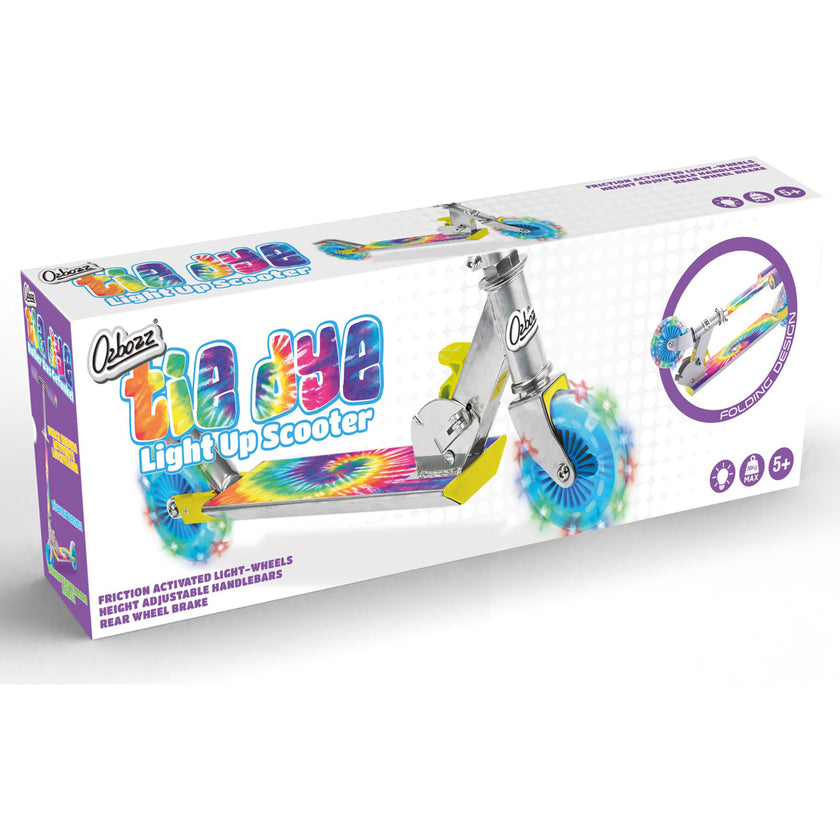 Ozbozz Tie Dye Foldalbe Scooter - Light UP Wheels
