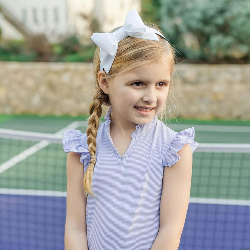 Ellie Girls' Sleeveless Performance Top by LH Sport Purple Stripes (Past Season)