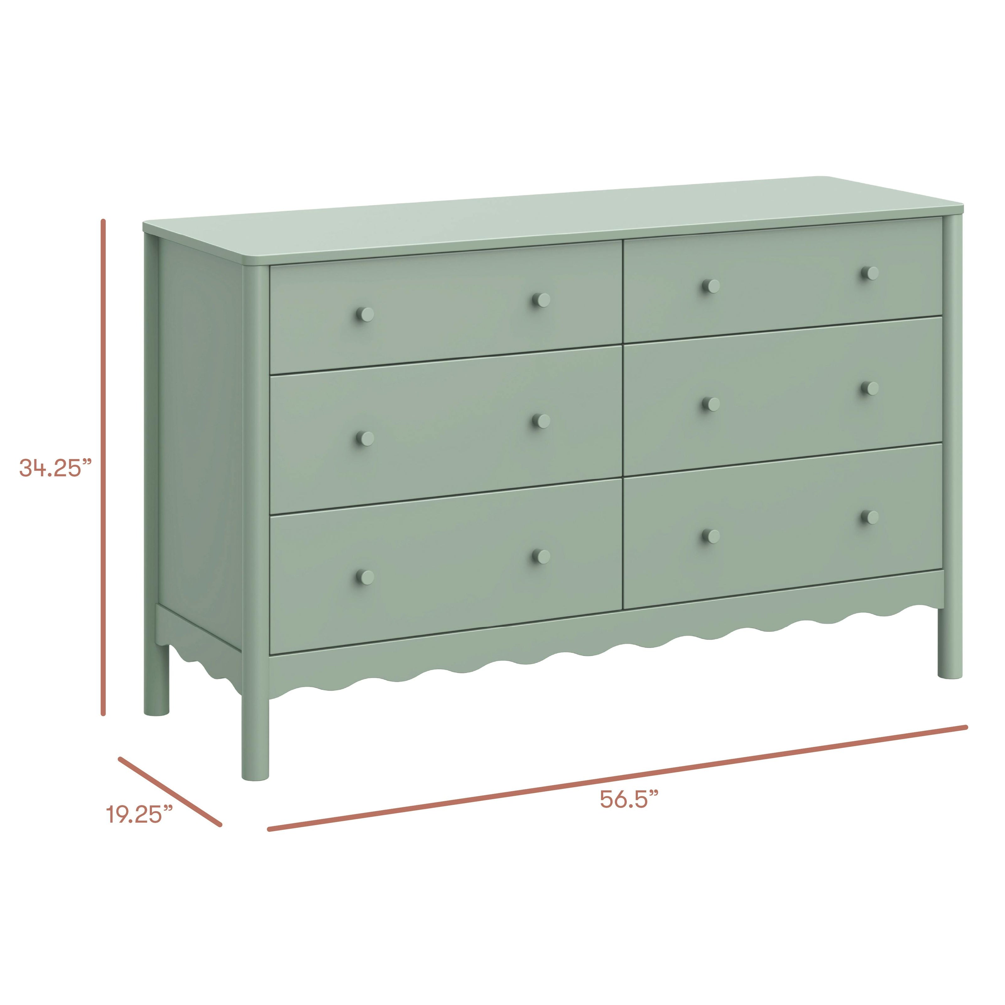 Swell 6-Drawer Wide Assembled Dresser (56