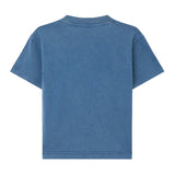 Blue Curved Logo Faded T-Shirt