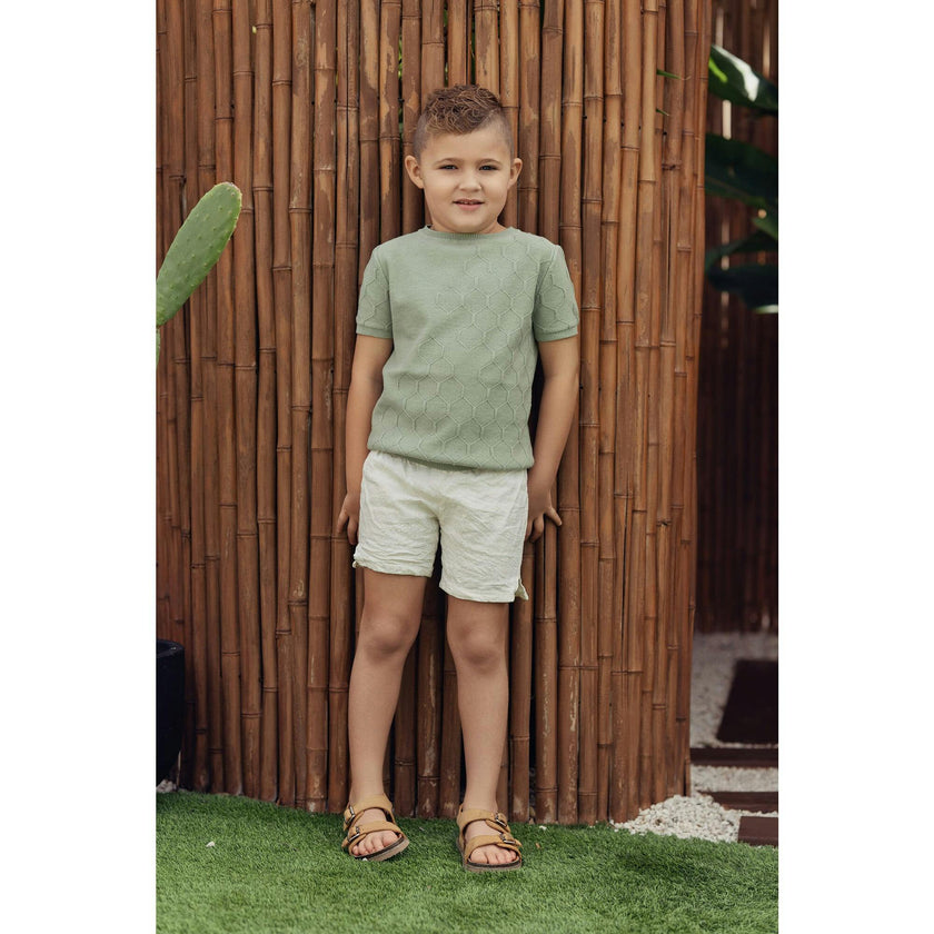 Boys Honeycomb Knit Shirt