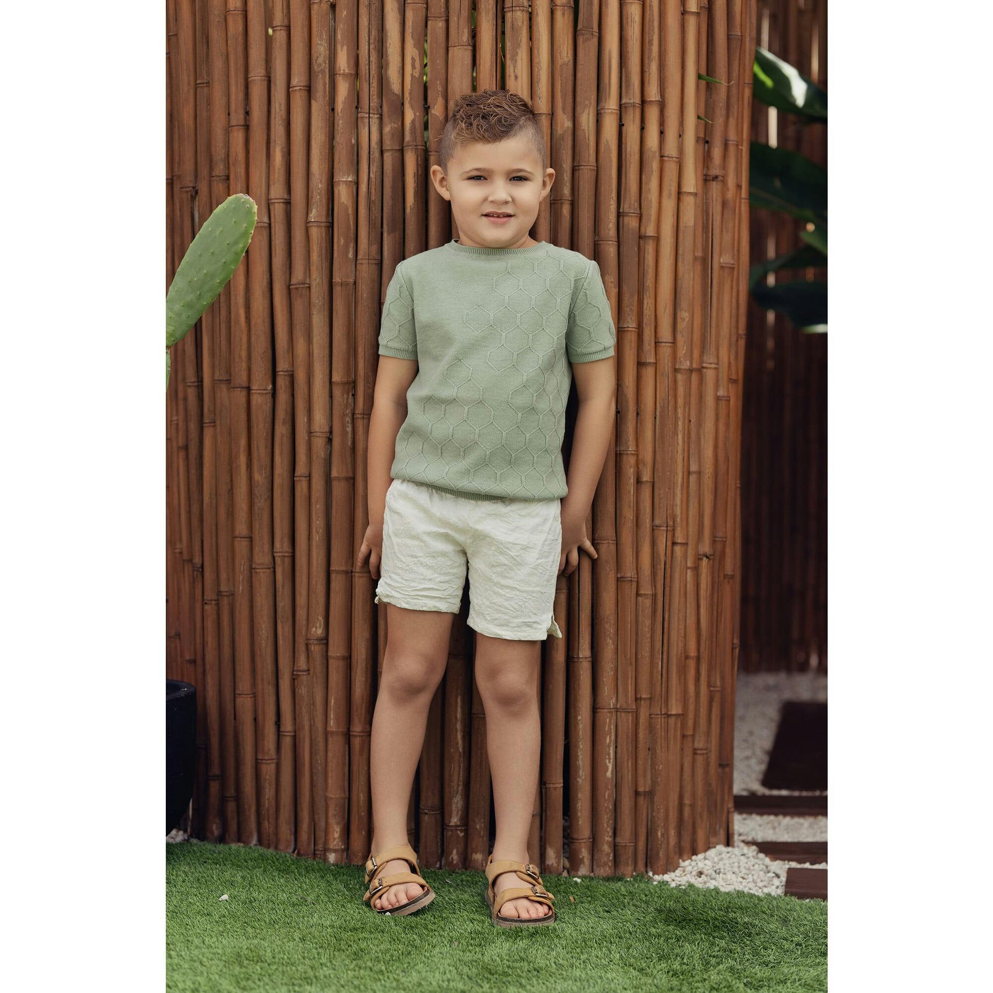 Boys Honeycomb Knit Shirt