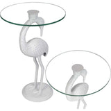 Blanche 25" Classic Mid-Century Glass Top End Table
