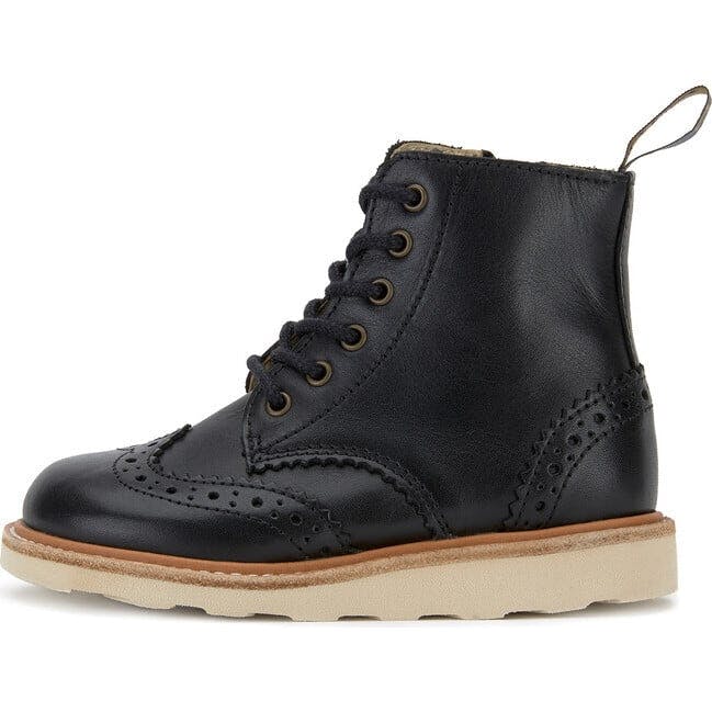 Sidney Vegan Brogue Boot, Black