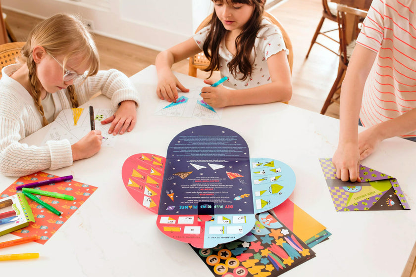 DIY Paper Airplanes Activity Kit - 24 Designs - 2 Sticker Sheets
