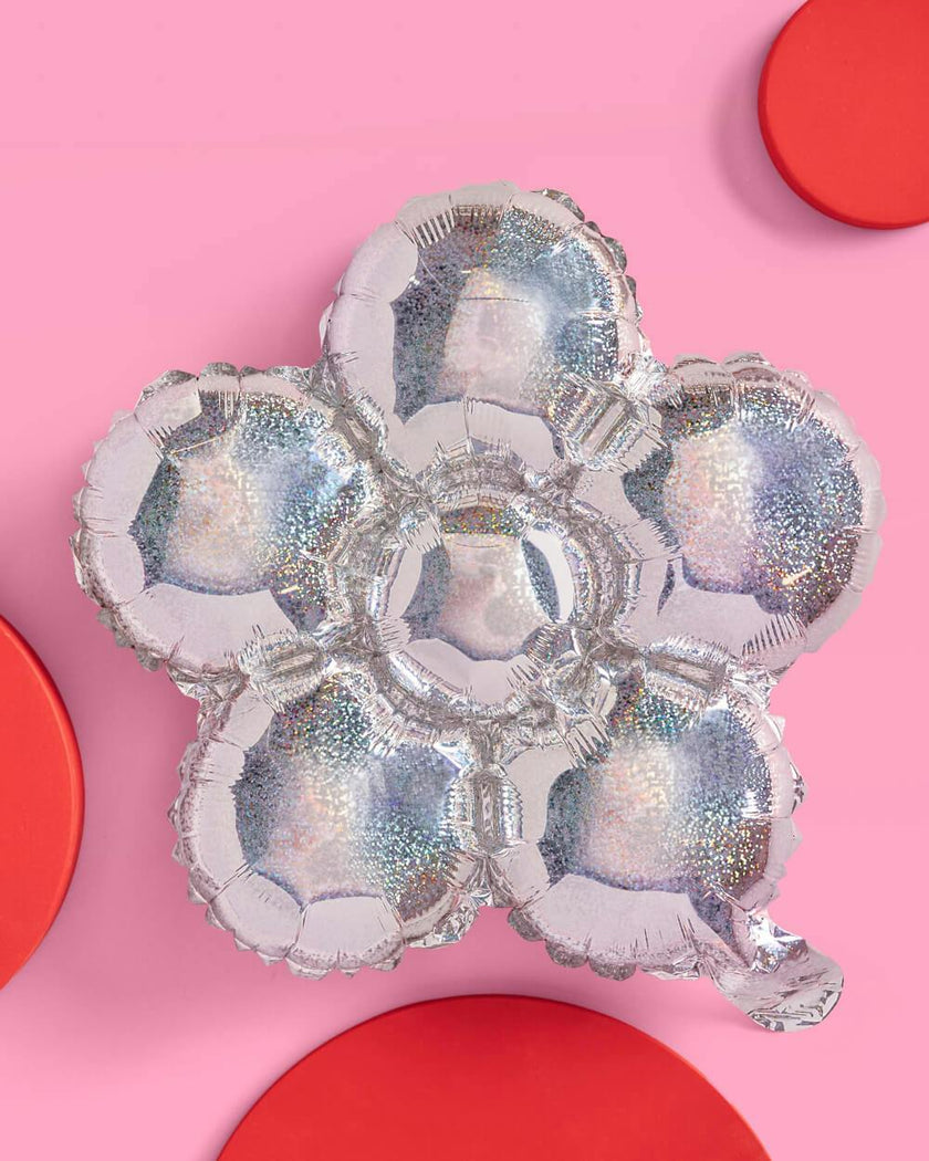 Shimmer Flower Balloon - 4 iridescent balloons