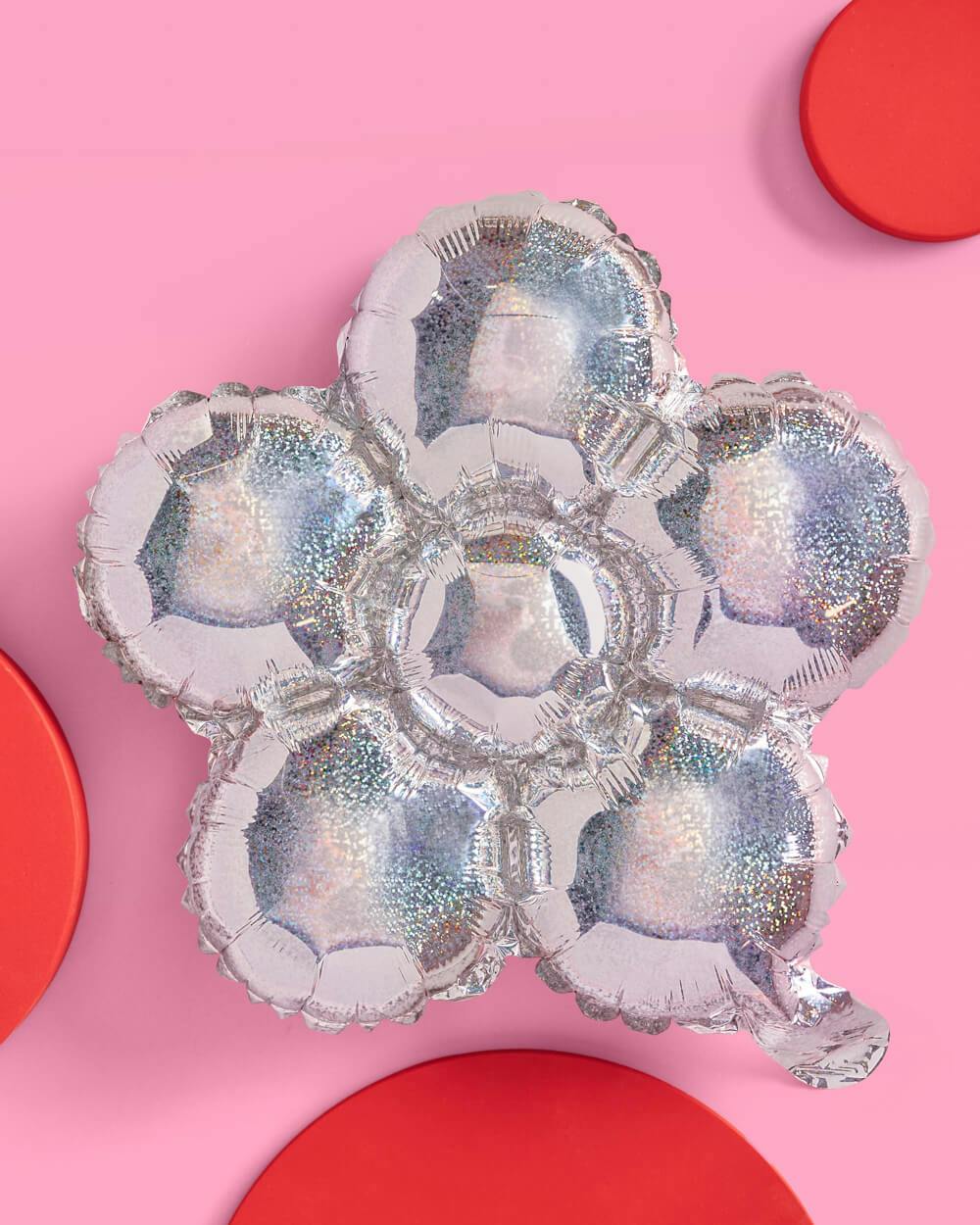Shimmer Flower Balloon - 4 iridescent balloons