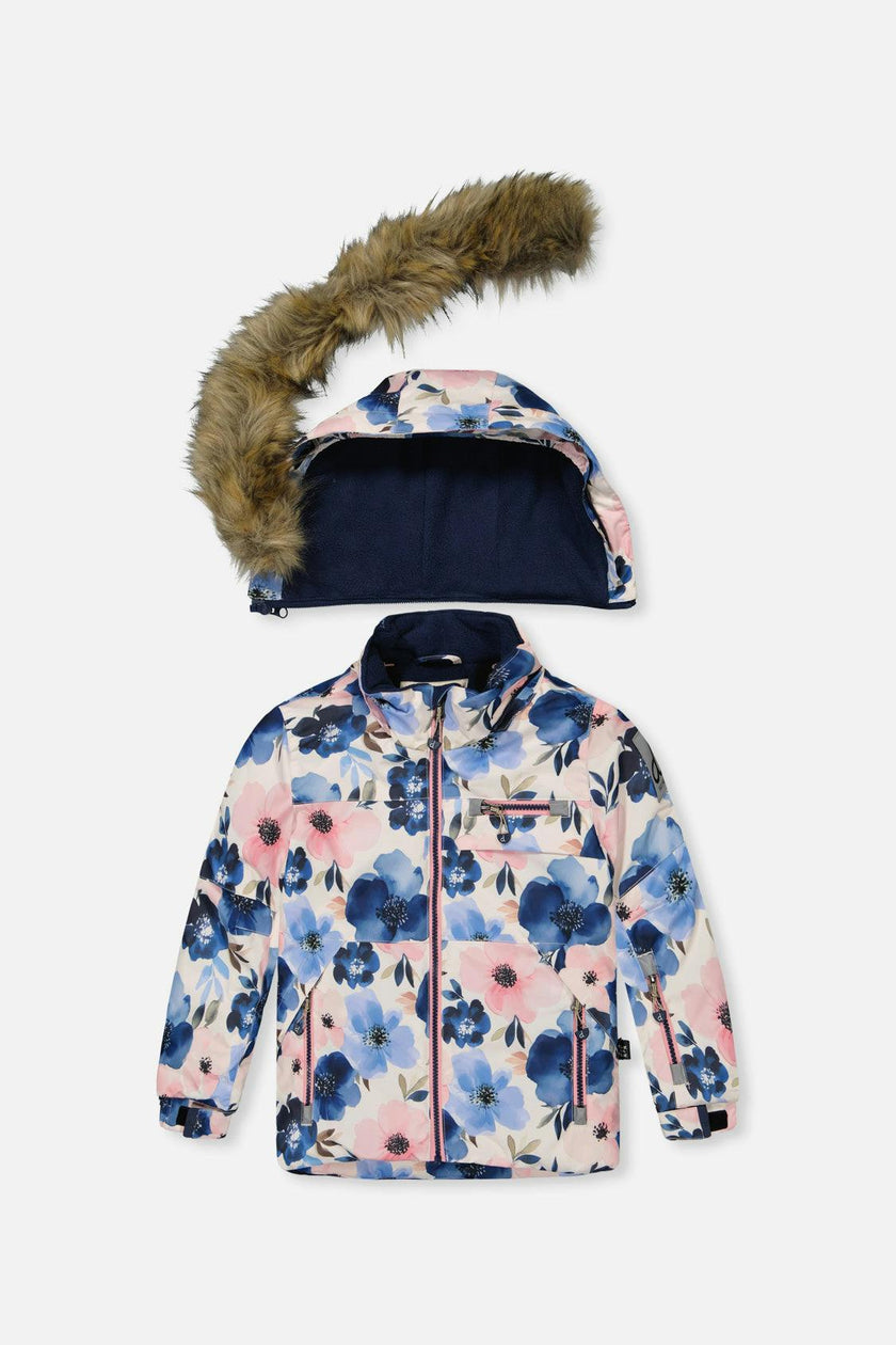 Two Piece Play Snowsuit Watercolor Flower Print