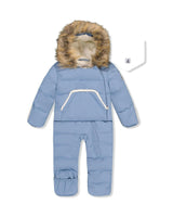 Baby Snug One Piece Snowsuit Adapted For Car Seats Blue Grey