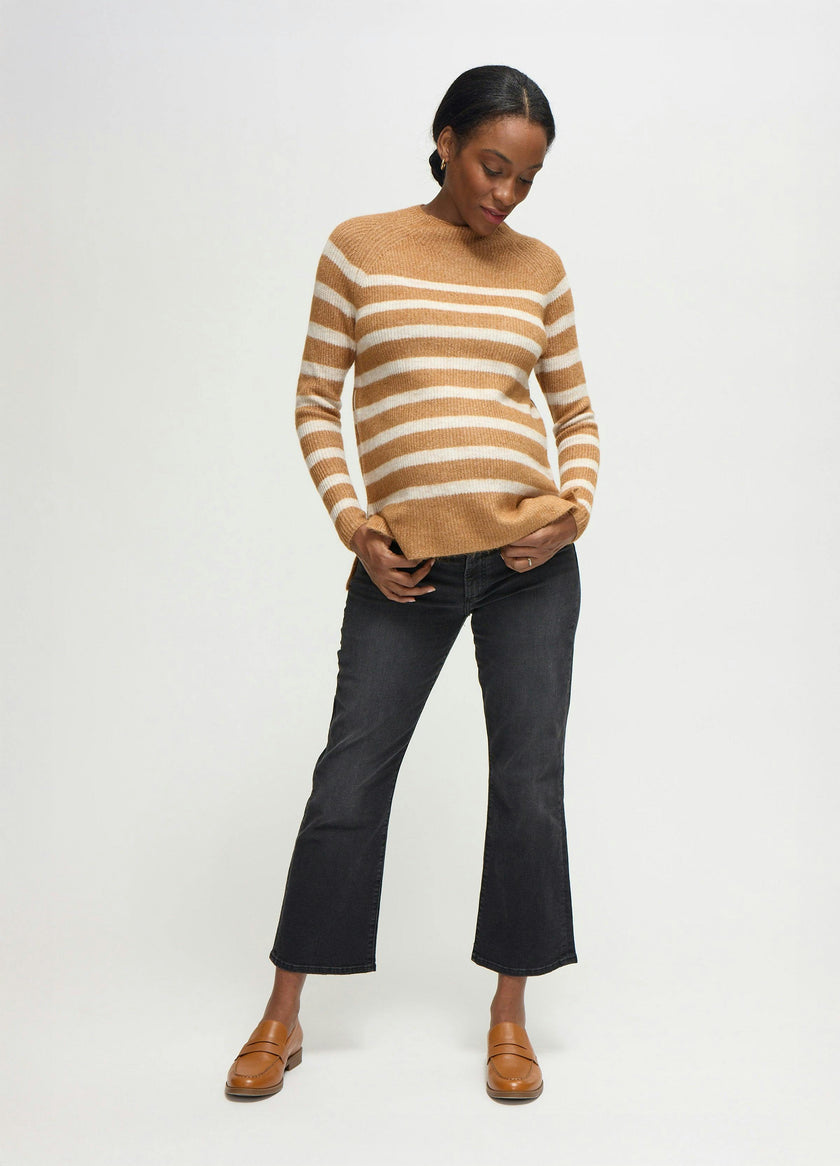 The Softline Side Zip Stripe Maternity and Nursing Sweater