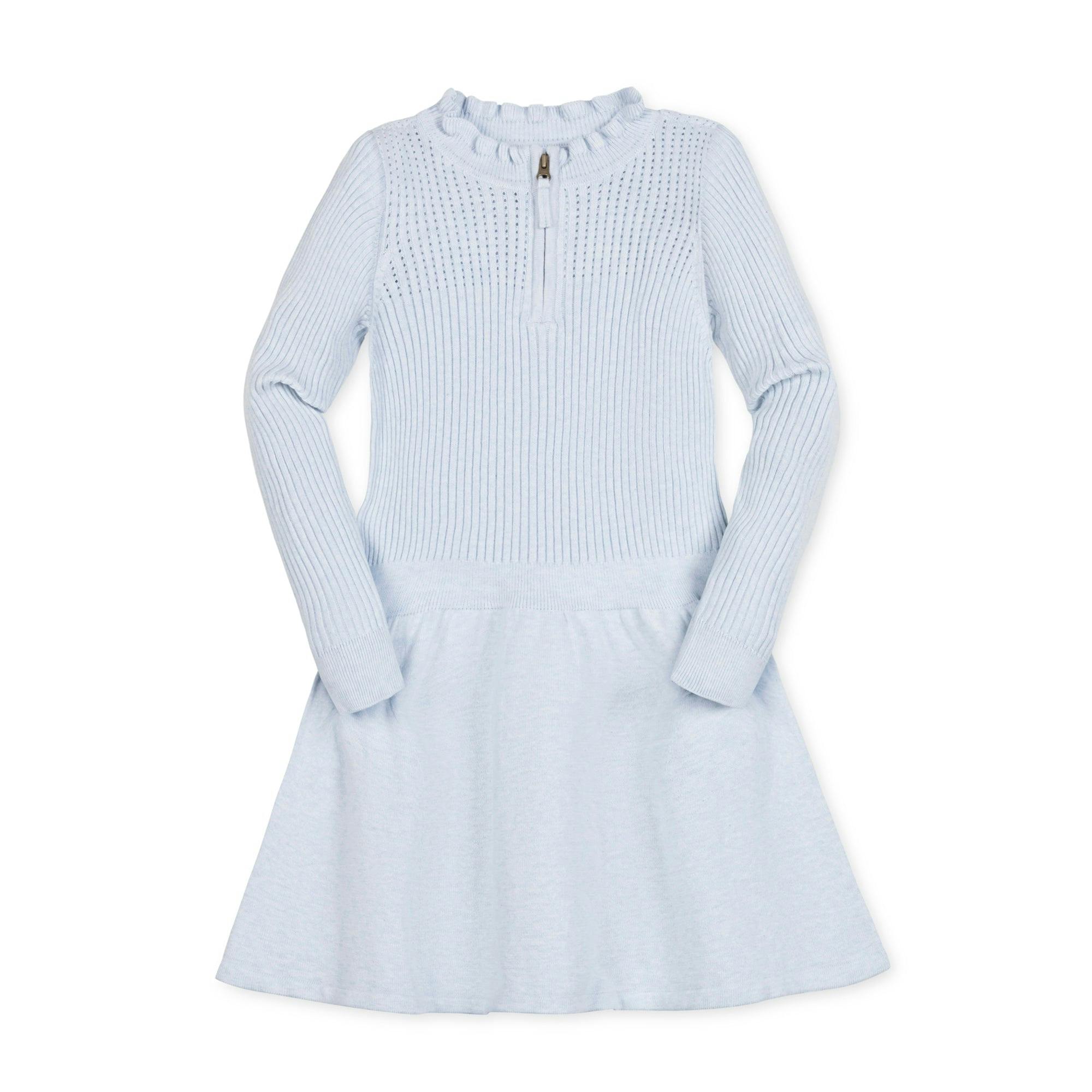 Organic Half Zip Ruffle Neck Sweater Dress