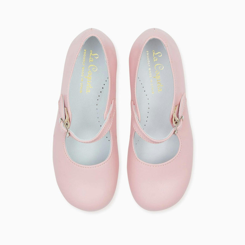 Light Pink Leather Girl Mary Jane Shoes