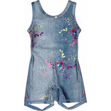 Girls Thick Straps Mid Back Cut Out Leotard, Multi