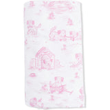 Puppy Toile Pink - Swaddle Blanket
