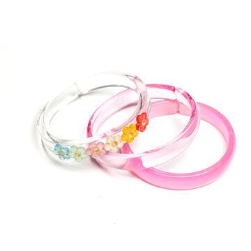 Flowers Pearl Colors Pink Bangles