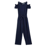 Navy Ruffle Jumpsuit