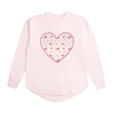 Dainty Rose Pearl Heart Patch Women's Sweatshirt