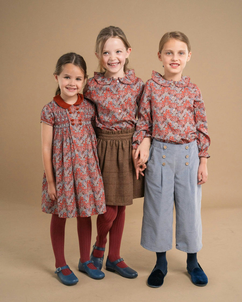 Leopolda Dress Rust Blue Liberty