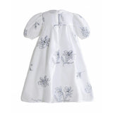 Whisper Embroidered Puff-Sleeve Dress