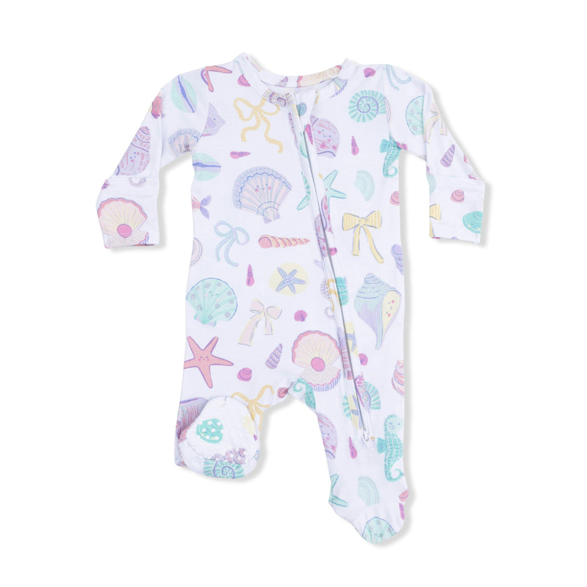 Beach Days - 2 Way Ruffle Back Zipper Footie