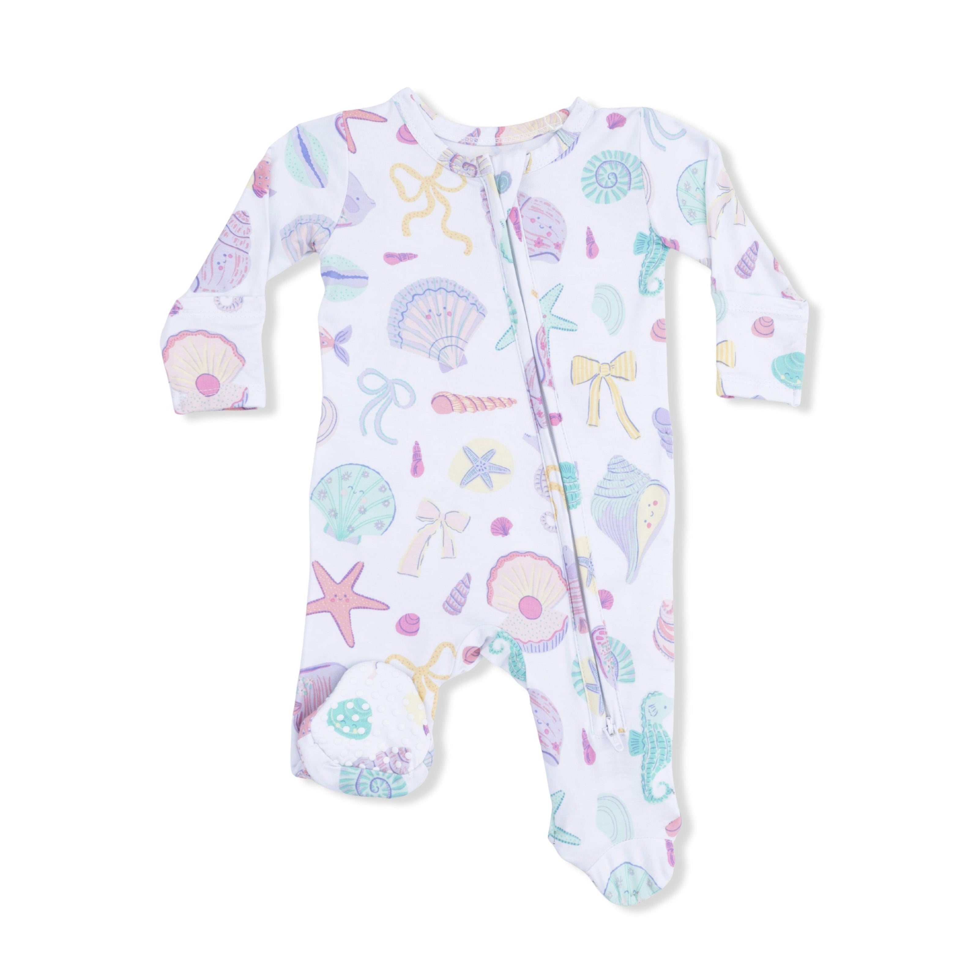 Beach Days - 2 Way Ruffle Back Zipper Footie