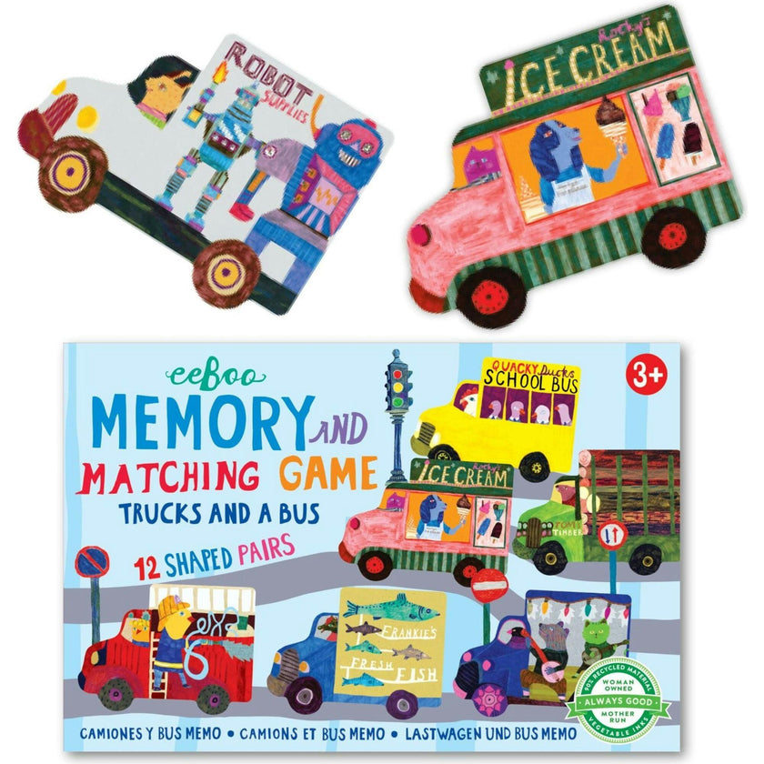 Trucks and a Bus Little Memory Matching Game