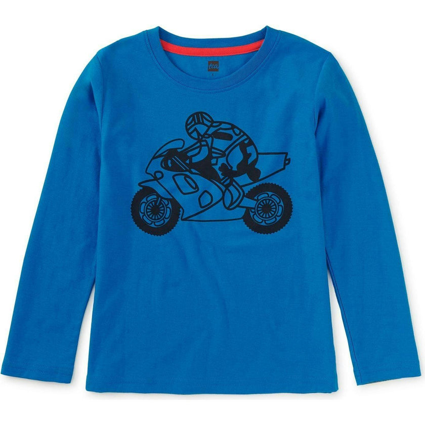 Motor Biker Graphic Tee, Blue