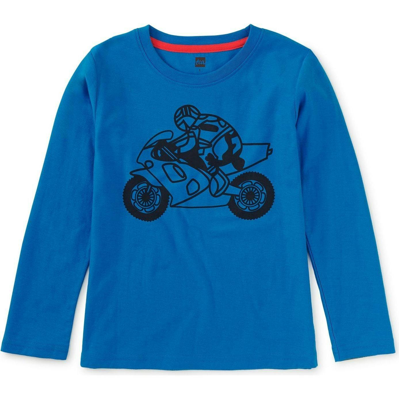 Motor Biker Graphic Tee, Blue
