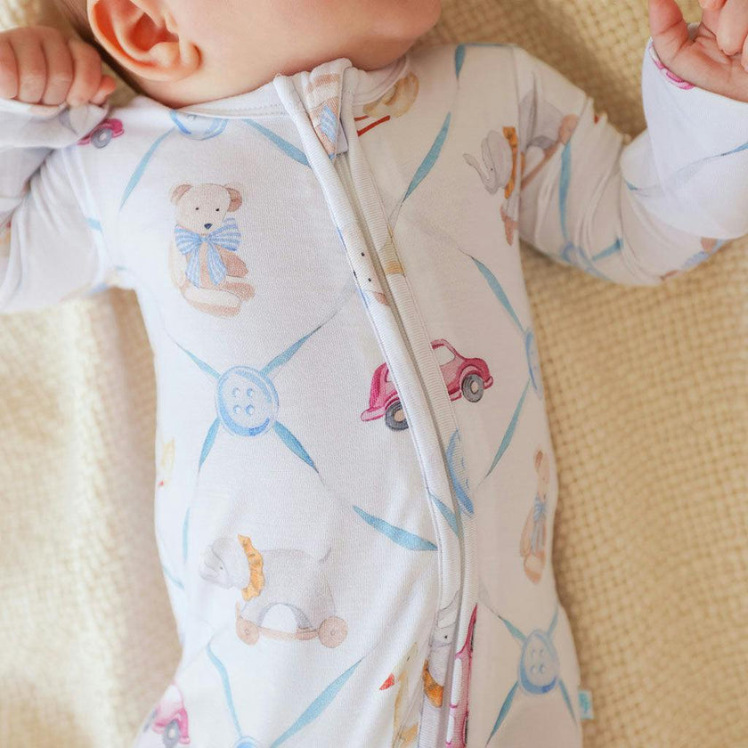 Oxford Footie Zippered One Piece