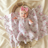 Roberta Picot Footie Ruffled Zippered One Piece