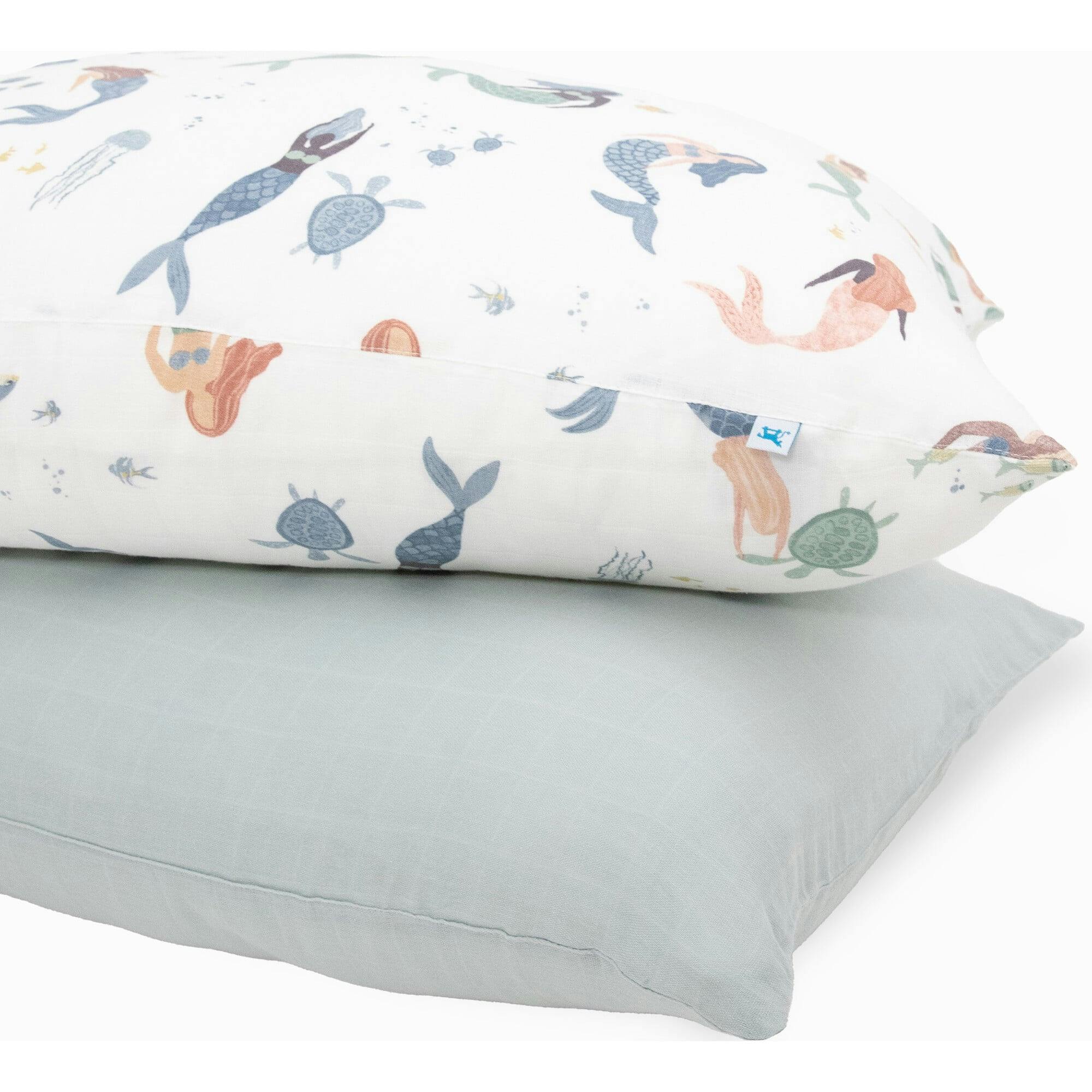 Cotton Muslin Pillowcase 2 Pack - Mermaid Party